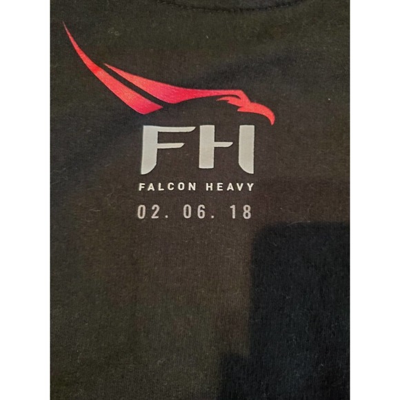 SpaceX Hoodie Pullover Falcon Heavy Earth Black Men’s Size Medium - Picture 6 of 8